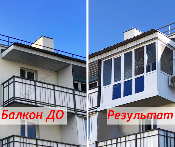 Французское остекление балкона 3,25 х 0,82 м с внутренней отделкой