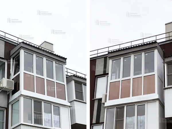 Остекление балкона от плиты до плиты с тонировкой нижнего яруса