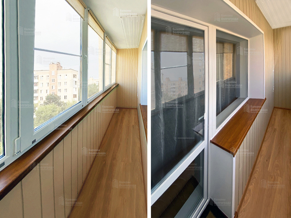 Отделка балкона панелями из пластика